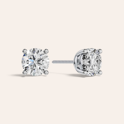 Solitaire Oorbellen 4-Poots · 2.5 ct.
