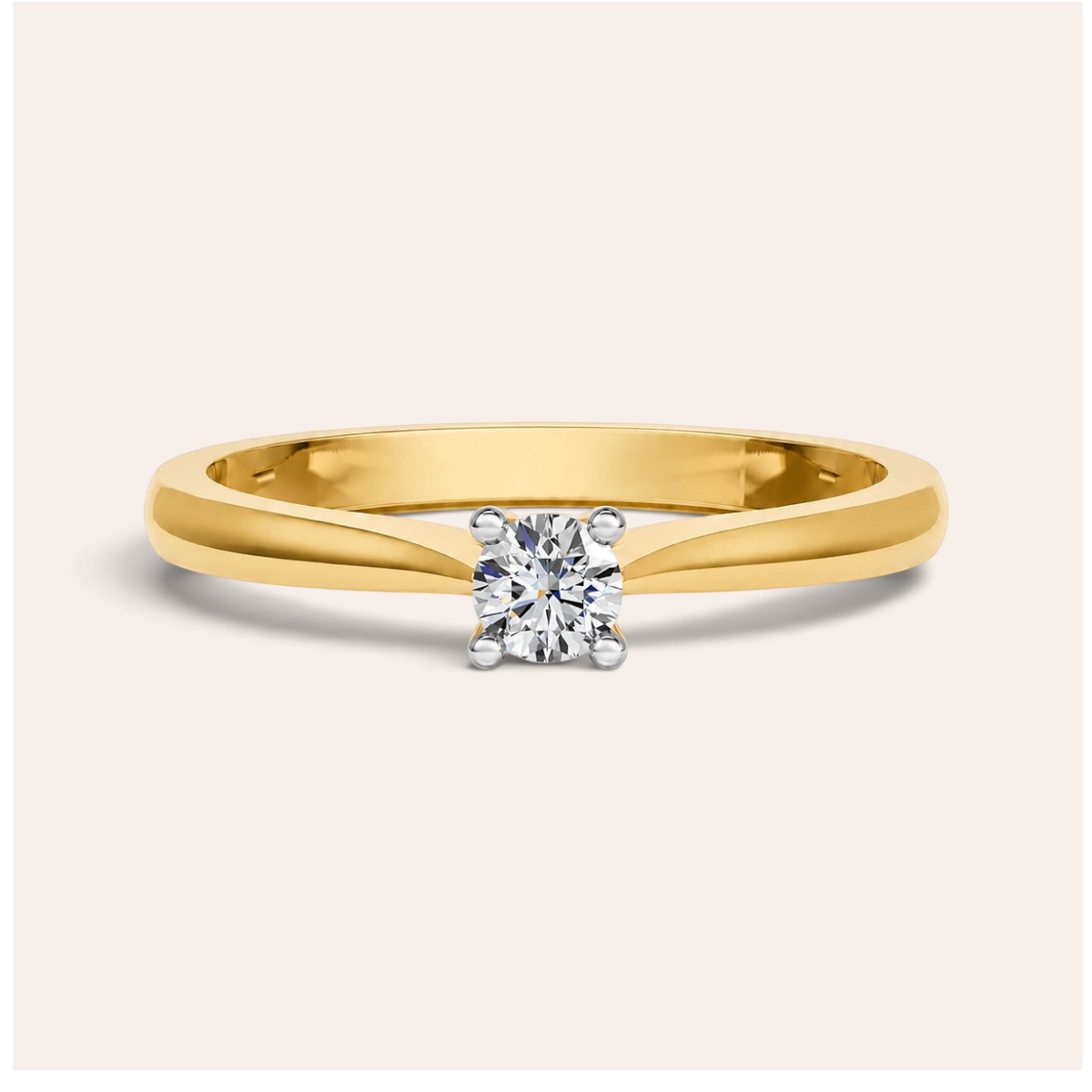 Louèn Diamonds solitaire verlovingsring met ronde 0.5 ct diamant in 14k geelgoud