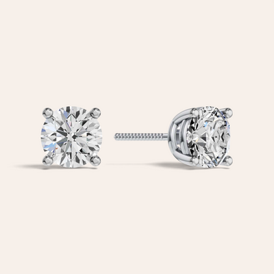Solitaire Oorbellen 4-Poots · 2.0 ct.