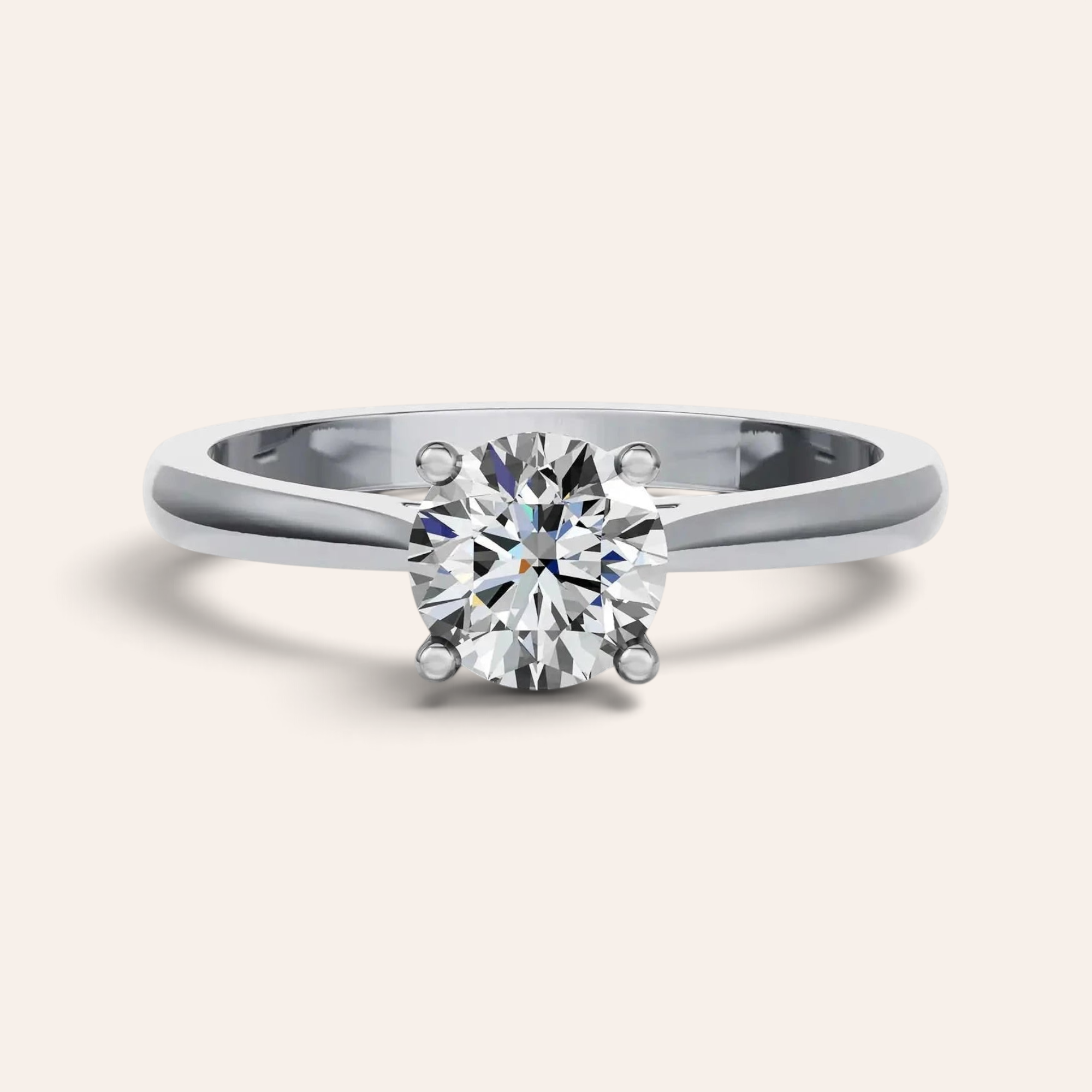 Louèn Diamonds solitaire verlovingsring met 1.5 karaat ronde diamant in 14k witgoud