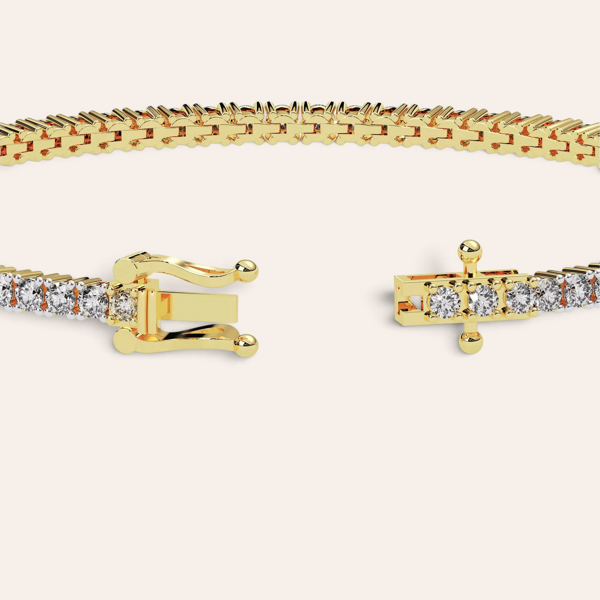 Louèn Diamonds tennisarmband van 14k geelgoud met 3.2 ct diamanten en een gedetailleerde sluiting