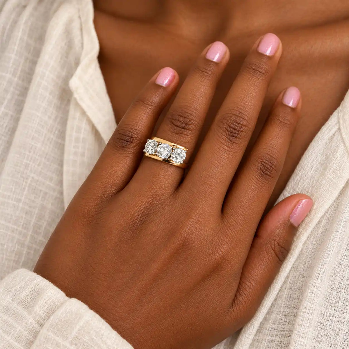 Ronde trilogie verlovingsring · 2.25 ct.
