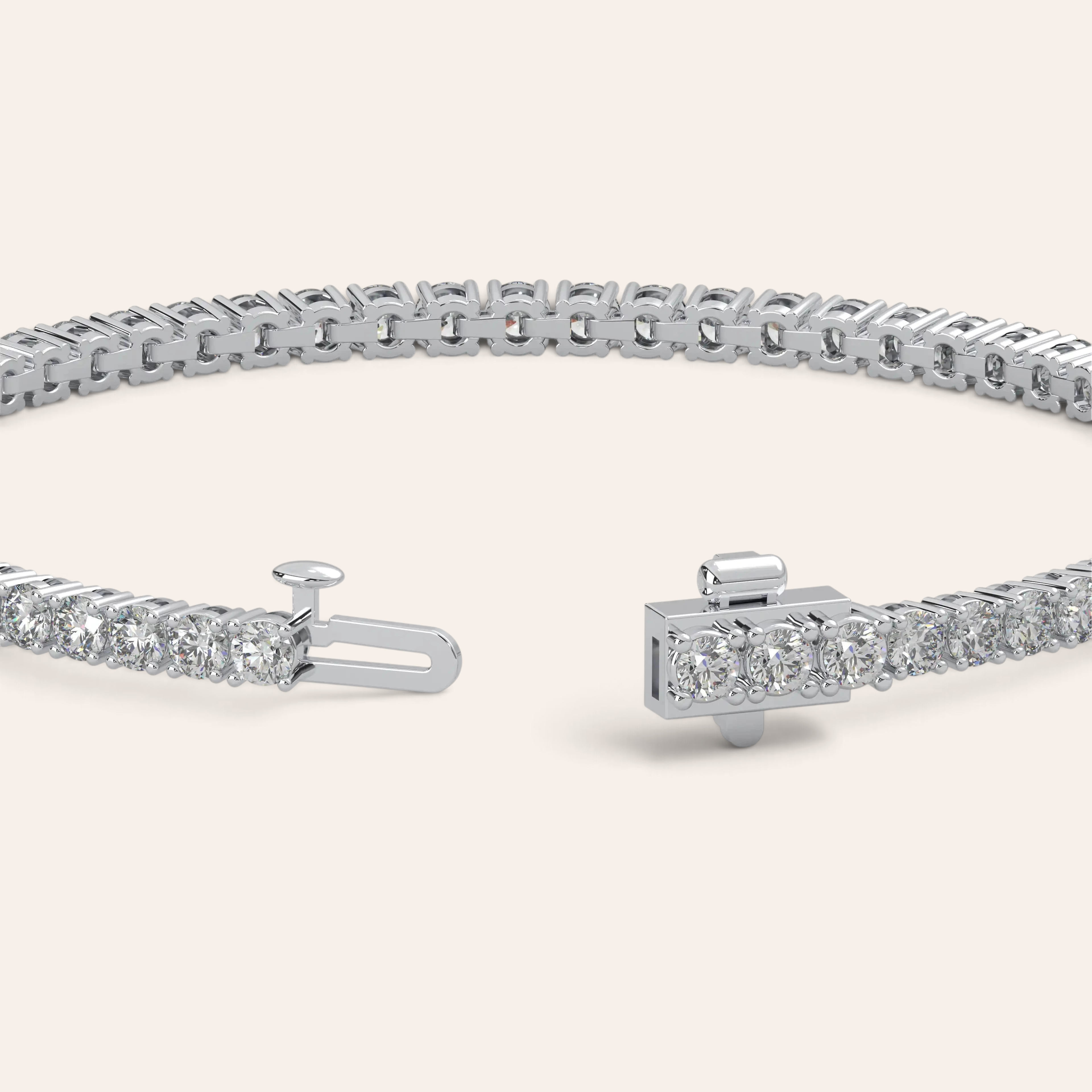 Louèn Diamonds tennisarmband van 14k witgoud met 4,5 karaat diamanten en een verfijnde kliksluiting.