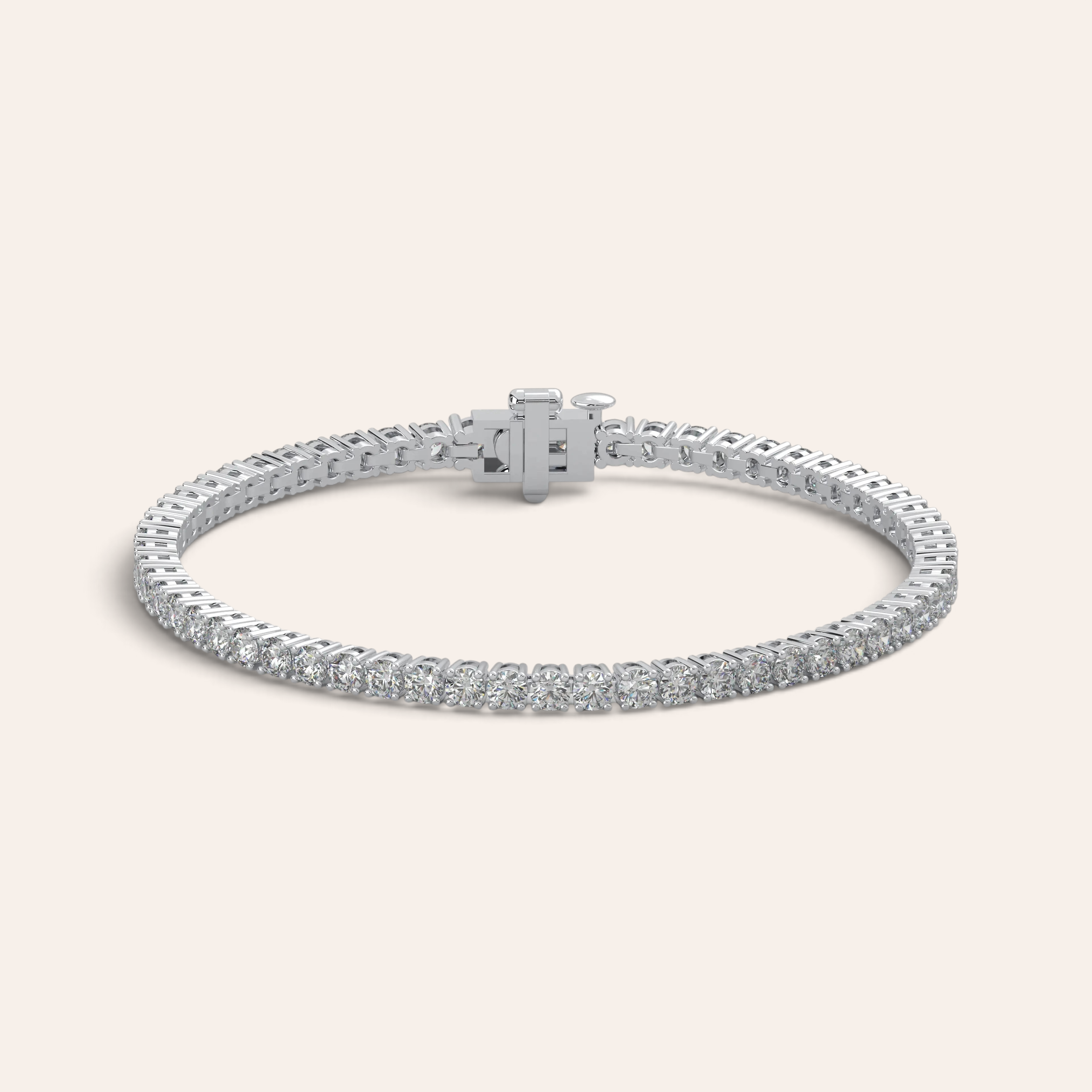 Louèn Diamonds tennisarmband van 14k witgoud met 4,5 karaat schitterende diamanten in een verfijnde zetting.