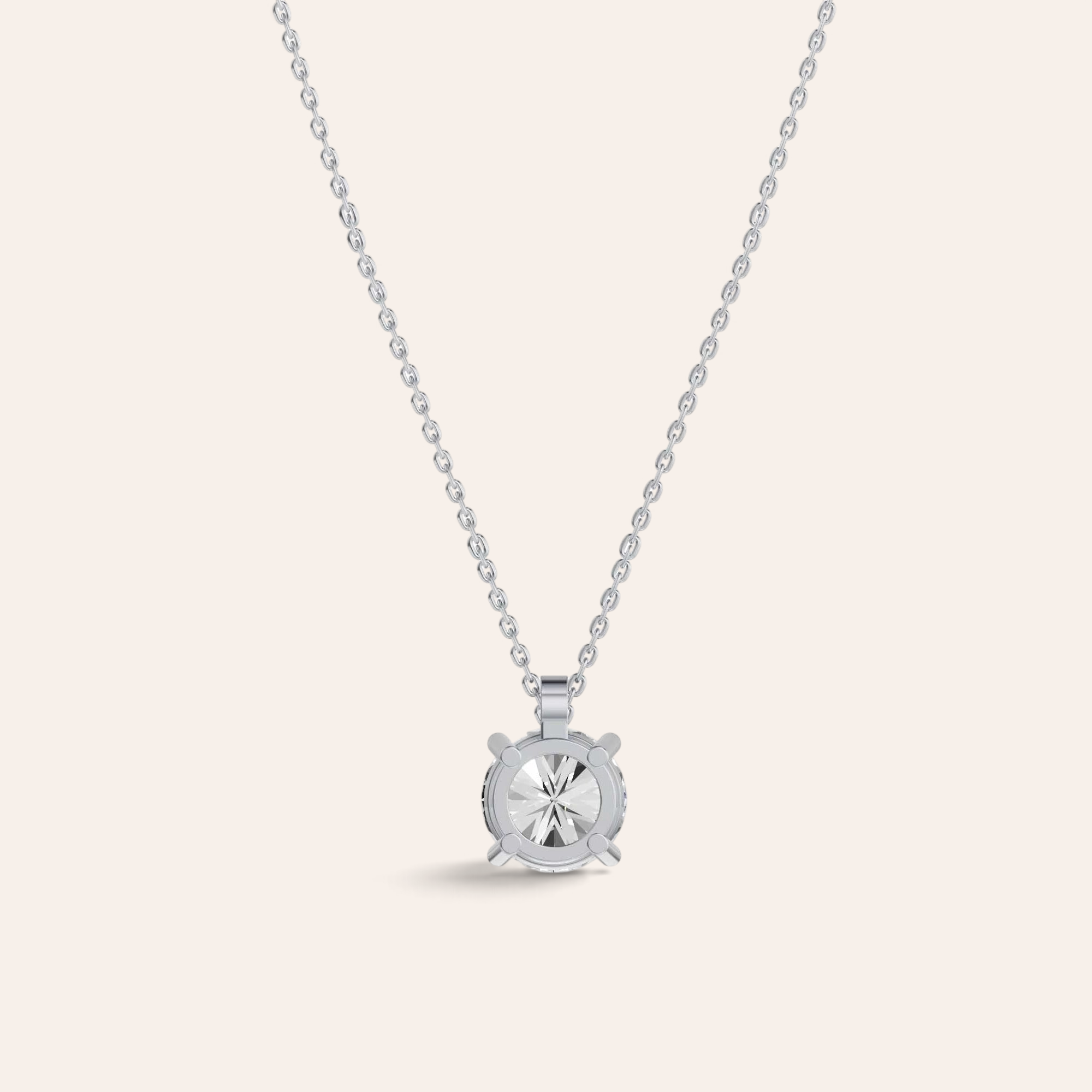 Louèn Diamonds solitaire collier met 2.0 karaat diamant in een verfijnde witgouden zetting aan een fijne ketting.