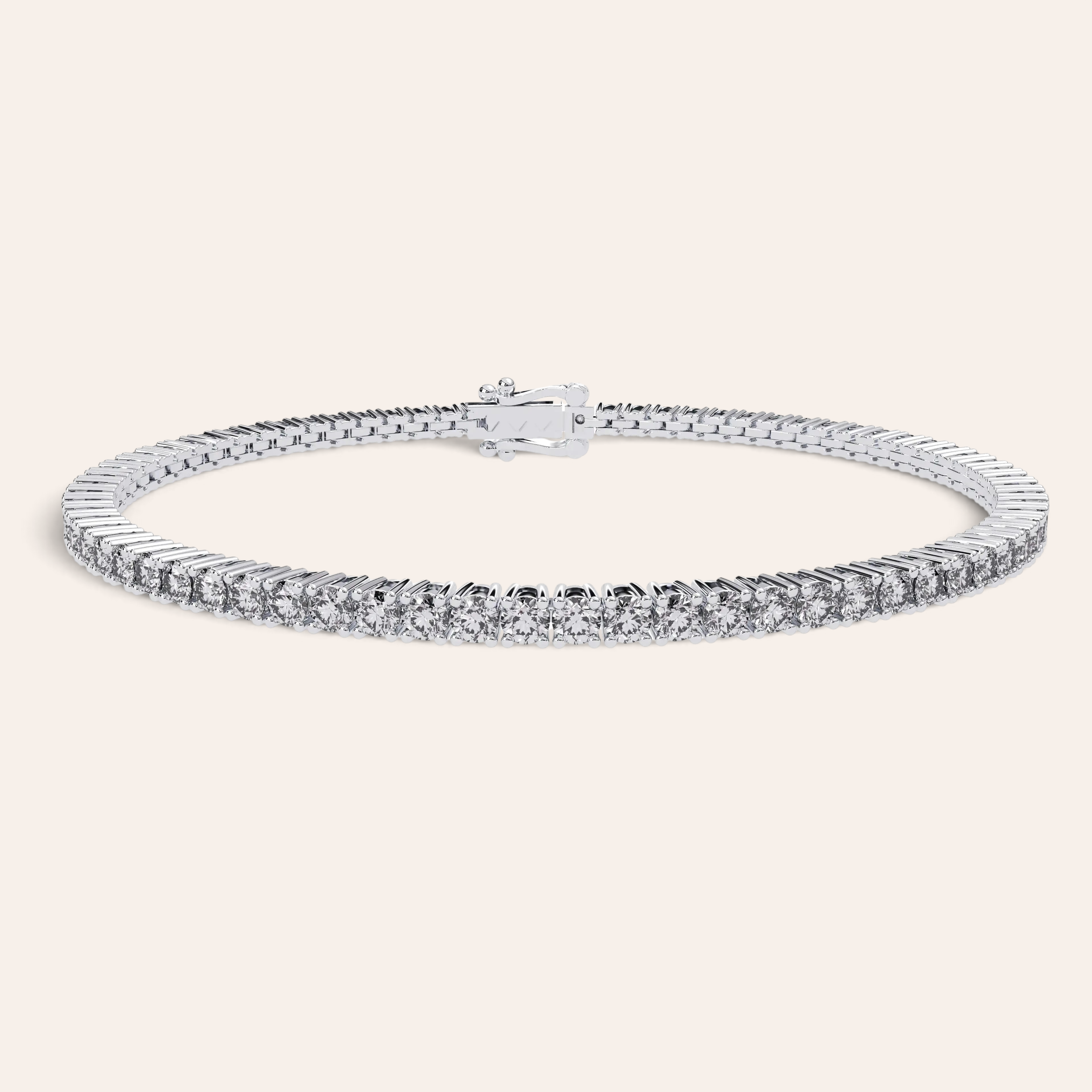 Louèn Diamonds tennisarmband van 14k witgoud met 3.2 ct diamanten in een verfijnd, tijdloos ontwerp.