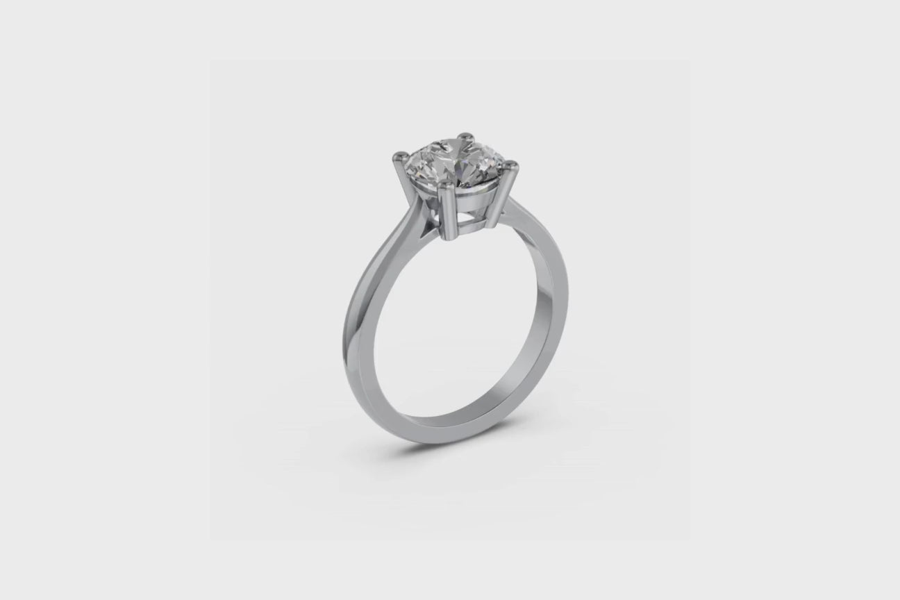 Louèn Diamonds 14k witgouden solitaire ring met 1 lab grown diamant van 2.0 ct. video