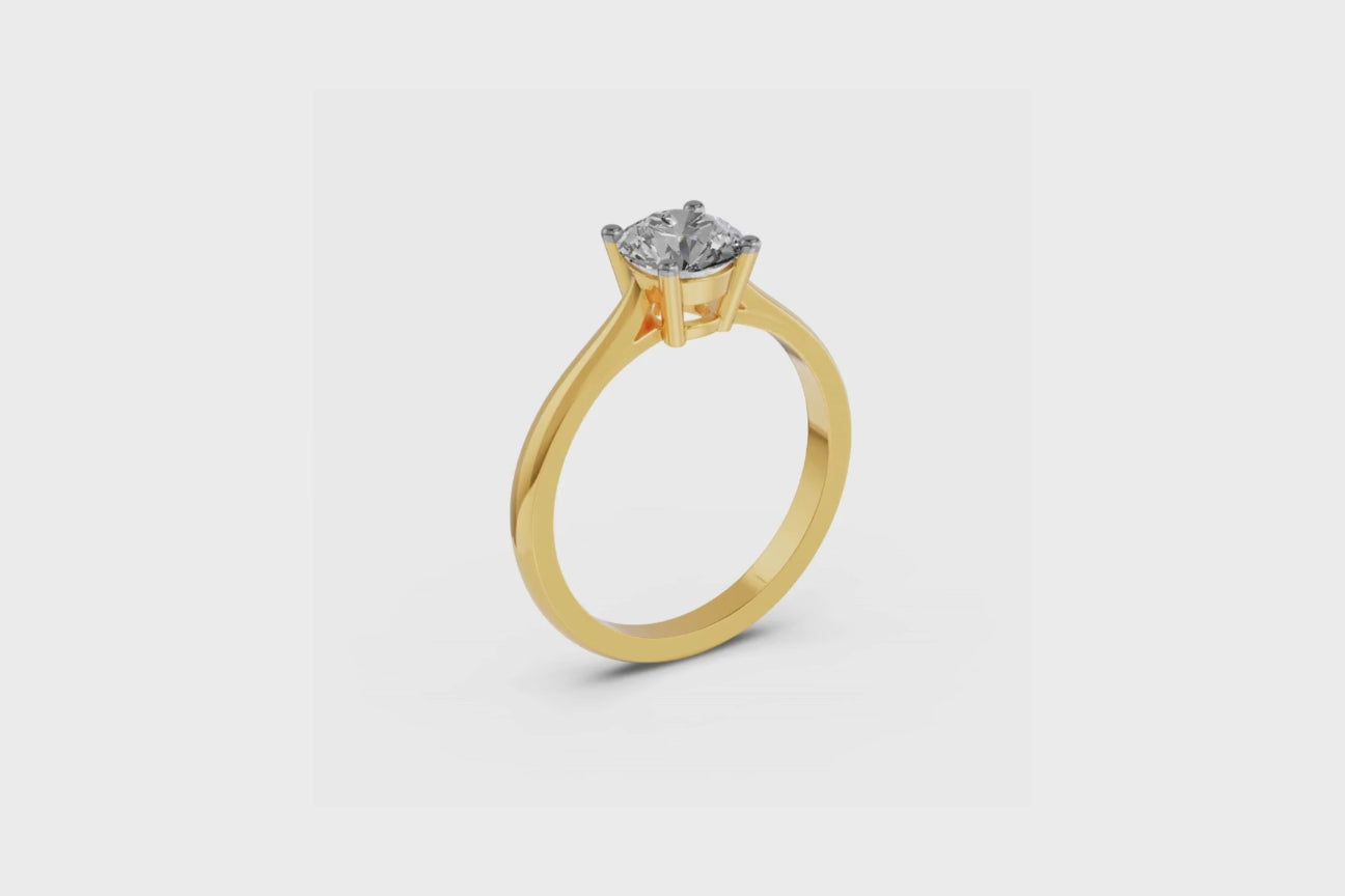 Louèn Diamonds 14k geelgouden solitaire ring met 1 lab grown diamant van 1.5 ct. 360 video