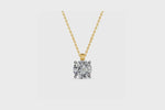 Geelgouden solitaire collier 2.2 ct lab-grown diamant, 360 graden video
